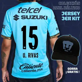 15 Ulises Rivas - Colección Azul Báltico - Jersey Tercer Kit + Gorra de Regalo