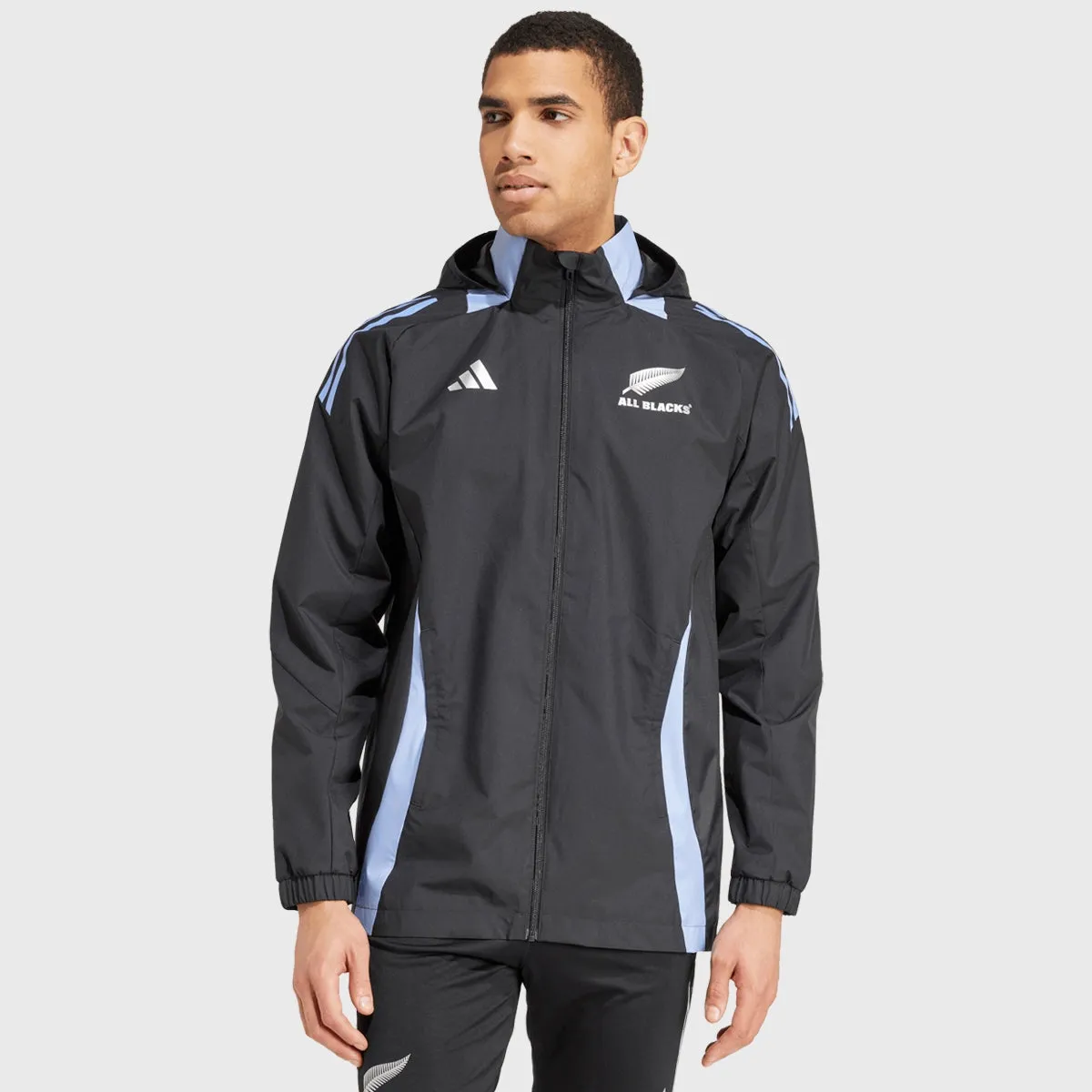 Adidas All Blacks All Weather Jacket Black/Blue Spark