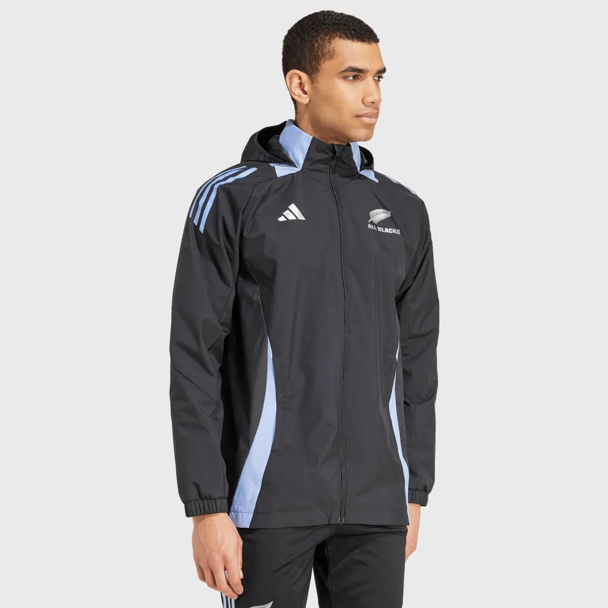 Adidas All Blacks All Weather Jacket Black/Blue Spark