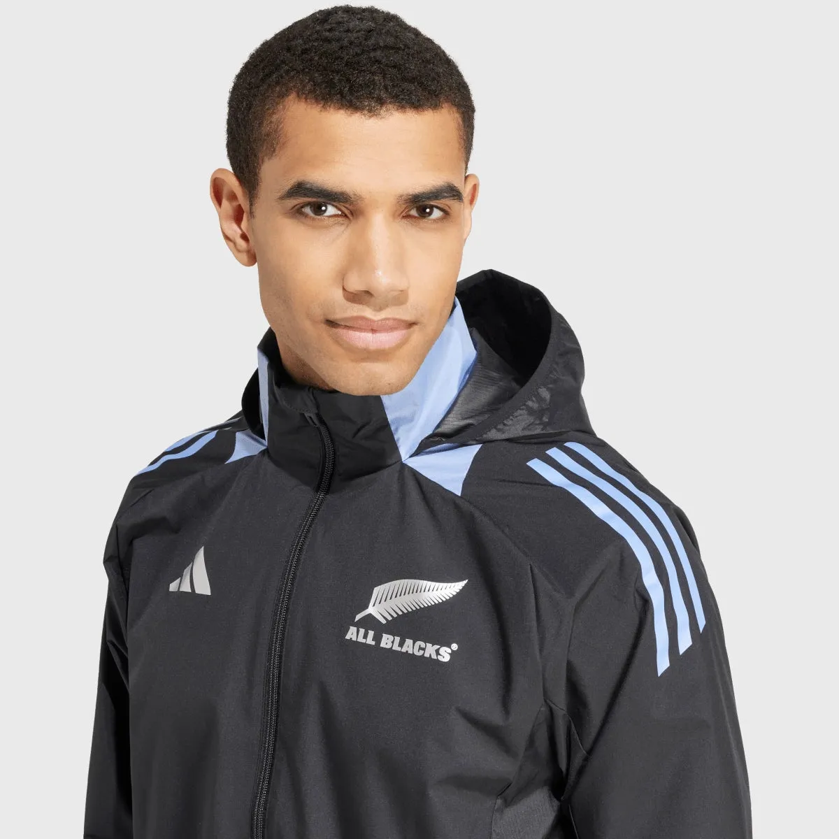 Adidas All Blacks All Weather Jacket Black/Blue Spark