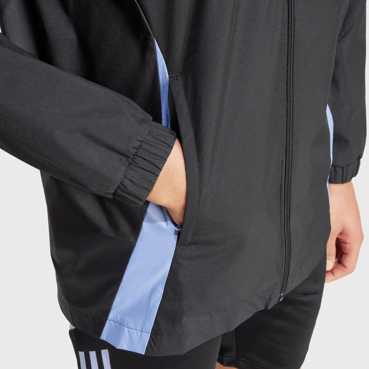 Adidas All Blacks All Weather Jacket Black/Blue Spark