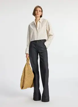 A.L.C - Monica ll Cropped Cotton Shirt - Bone/Lark