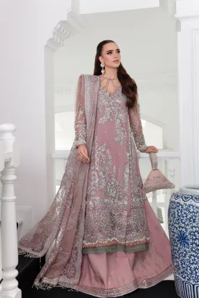 Alif by AJR Couture Embroidered Net Unstitched 3Pc Suit - VIOLET