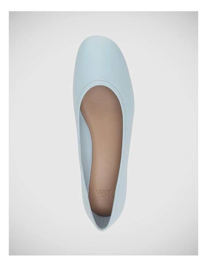 Angelic Leather Ballet Flat in Placid Blue