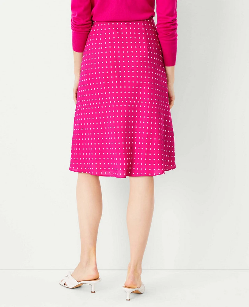 Ann Taylor Dotted Slip Skirt Hot Pink Poppy Women's