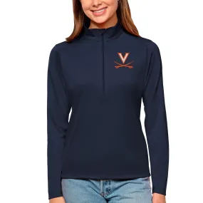 Antigua Virginia Cavaliers Women's Navy Tribute Quarter-Zip Pullover Top