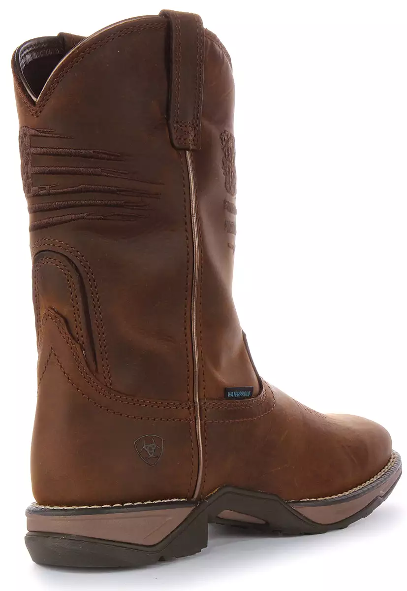 Ariat Anthem Patriot Waterproof In Brown For Women