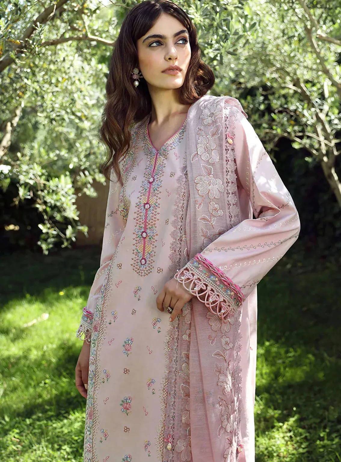 Aylin By Republic WomensWear Embroidered Lawn 3 Piece Unstitched Suit RW24A D4-B