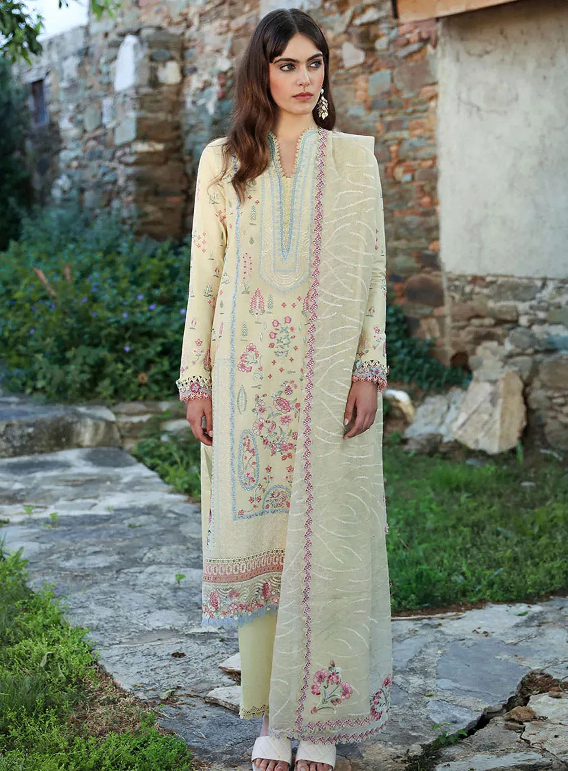 Aylin By Republic WomensWear Embroidered Lawn 3 Piece Unstitched Suit RW24A D7-B