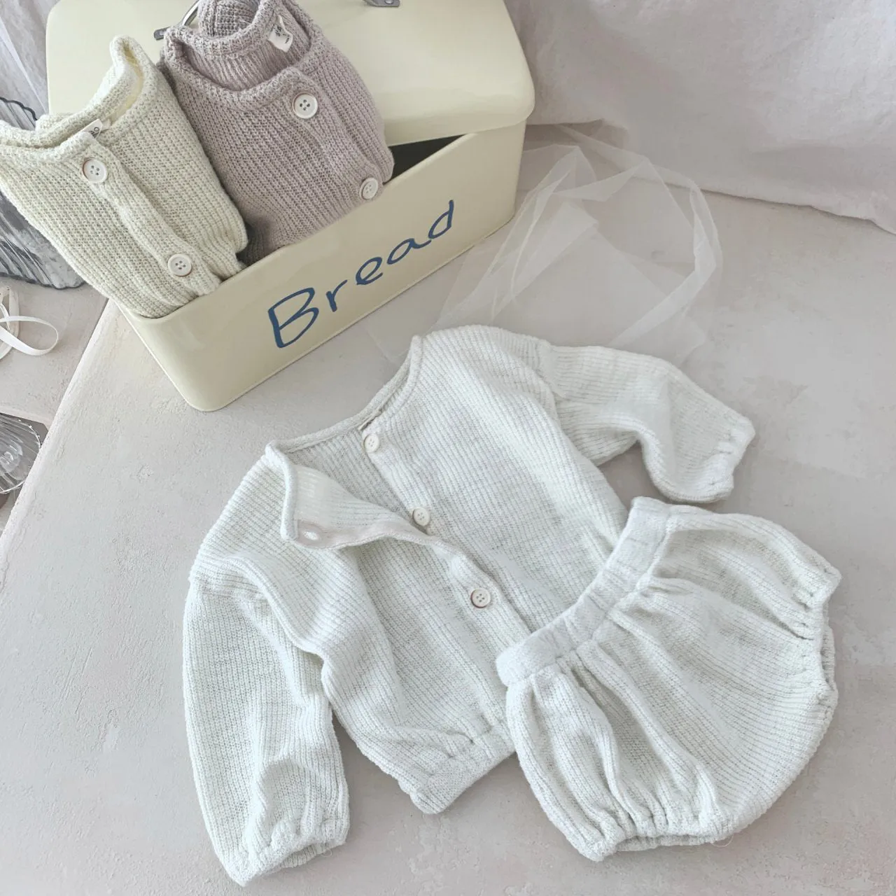 Baby Knit Sweater Cardigan and Bloomer Shorts Set (6-18m) - 3 Colors