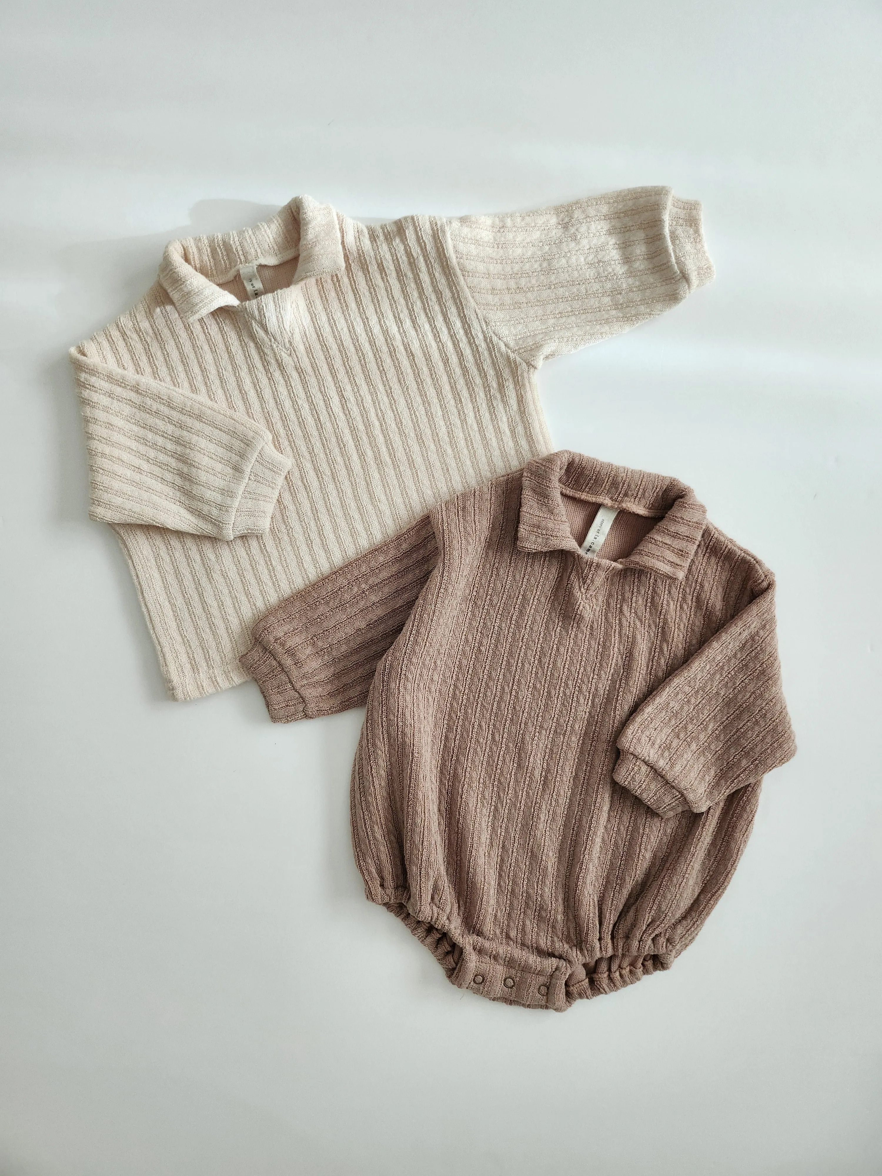 Baby Rib-Knit Sweater Romper (3-24m) - 2 colors