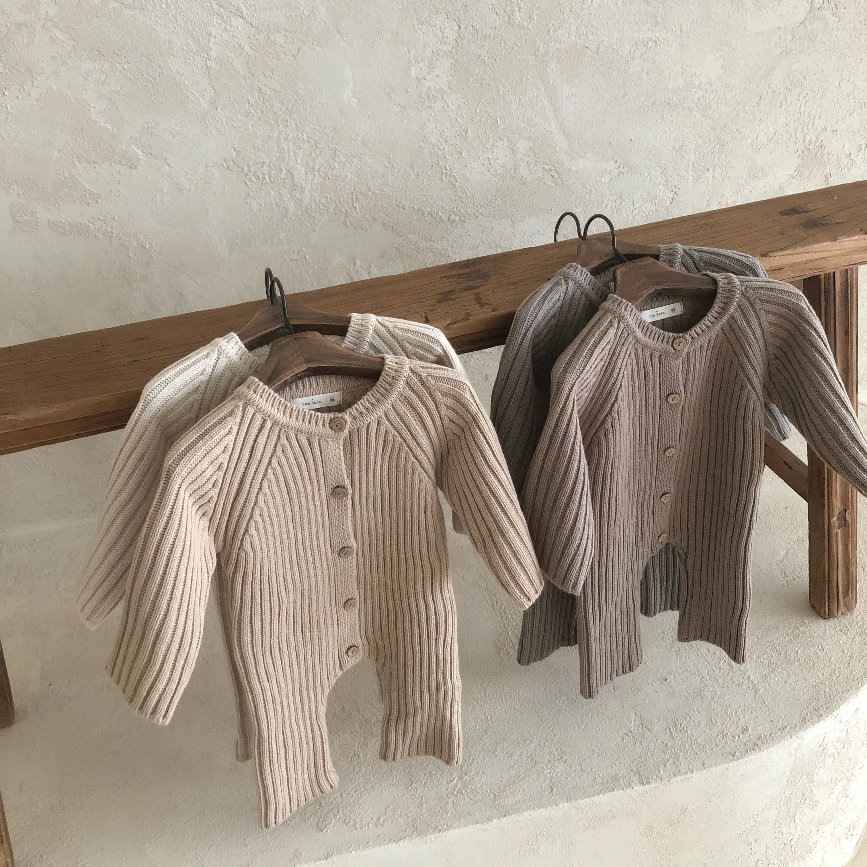 Baby Ribbed Sweater Knit Romper (0-18m)-Beige