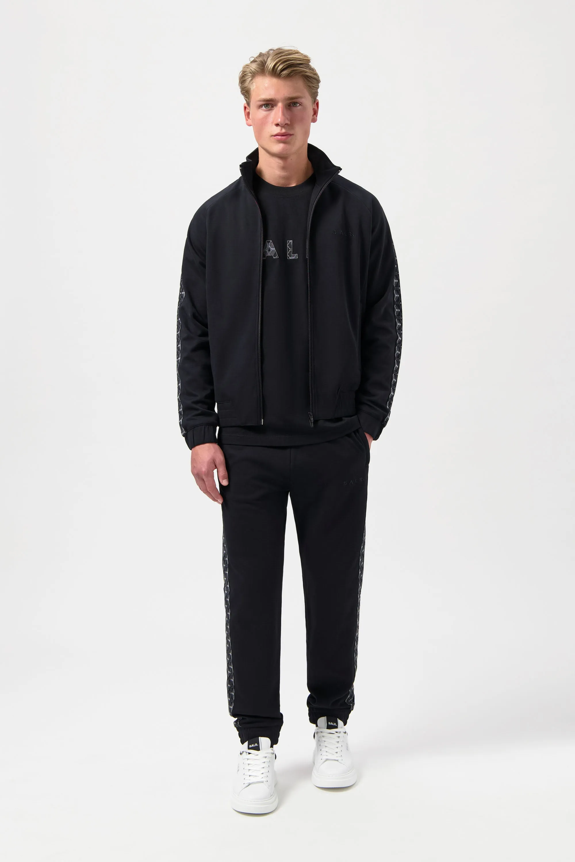 BALR. Monogram Tape Regular Fit Track Jacket Jet Black