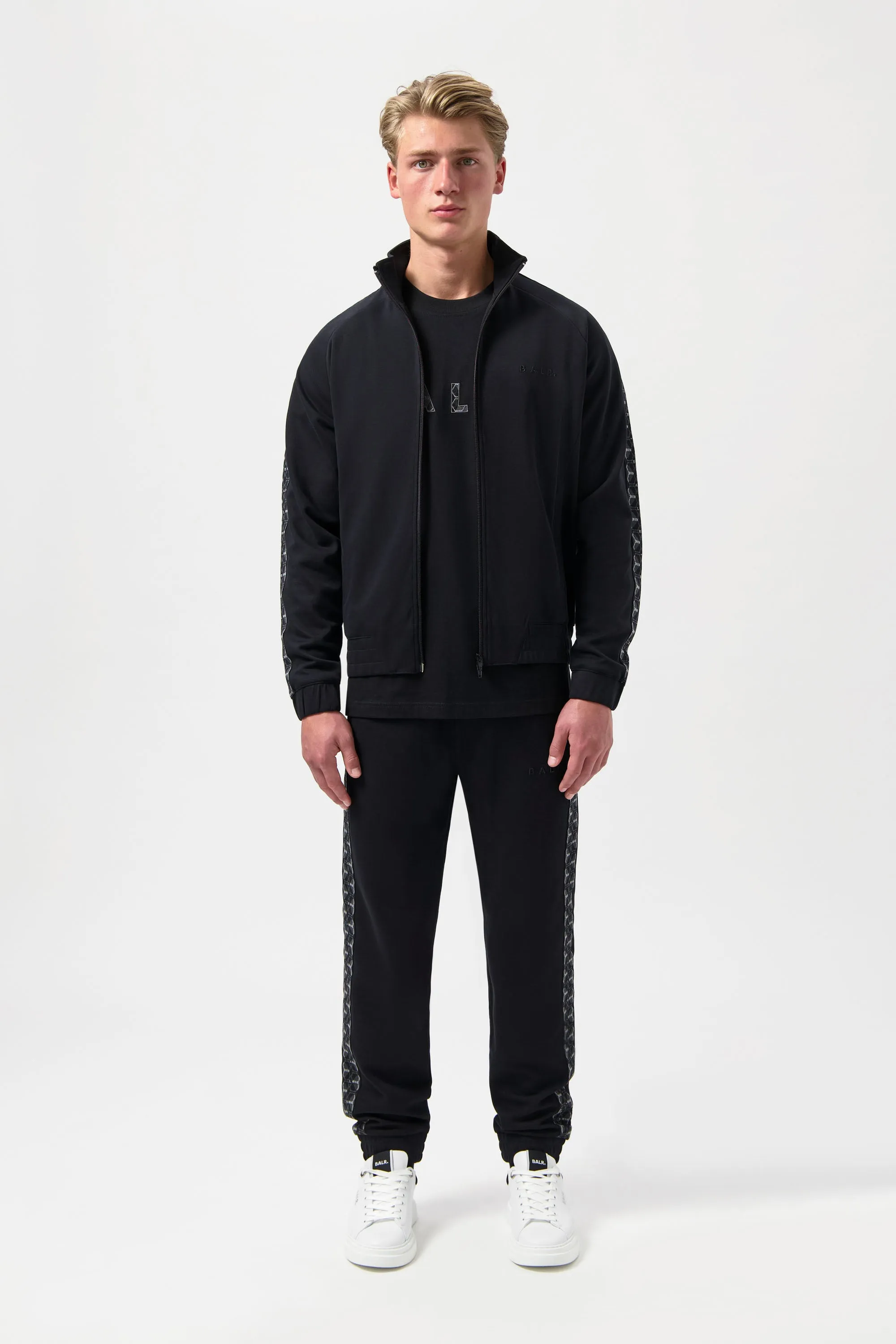 BALR. Monogram Tape Regular Fit Track Jacket Jet Black