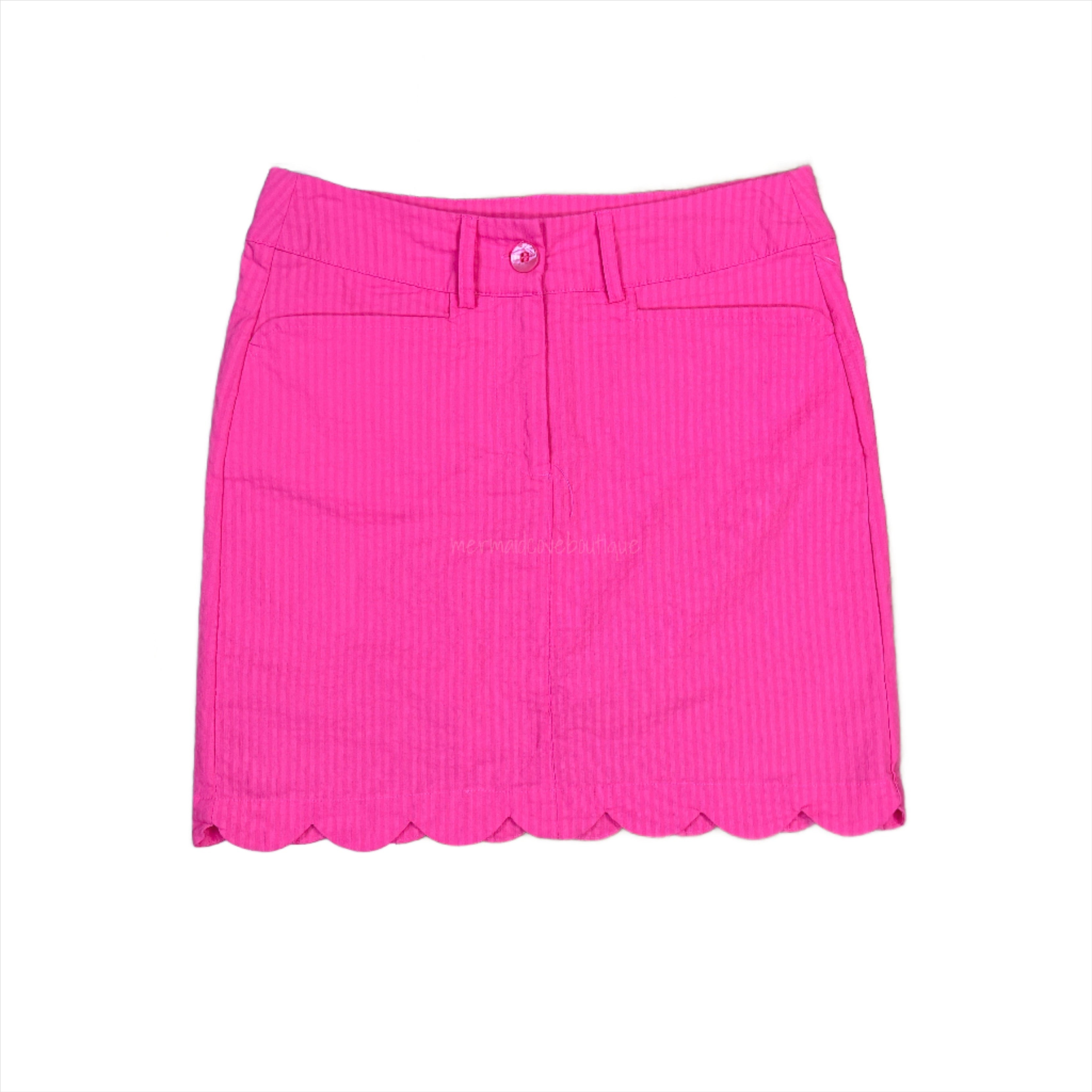 Beachtime Scallop Skort in Bright Hot Pink