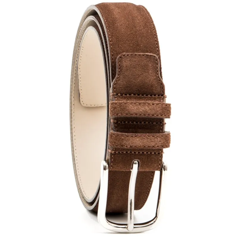 Belt in medium brown suede