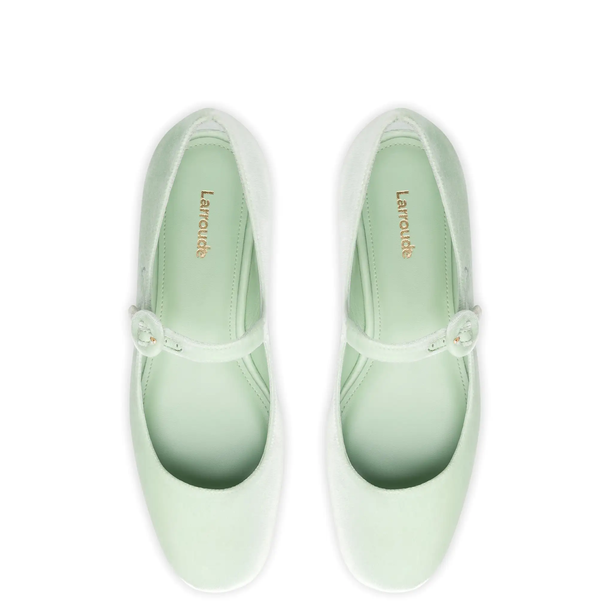 Blair Ballet Flat In Mint Green Velvet