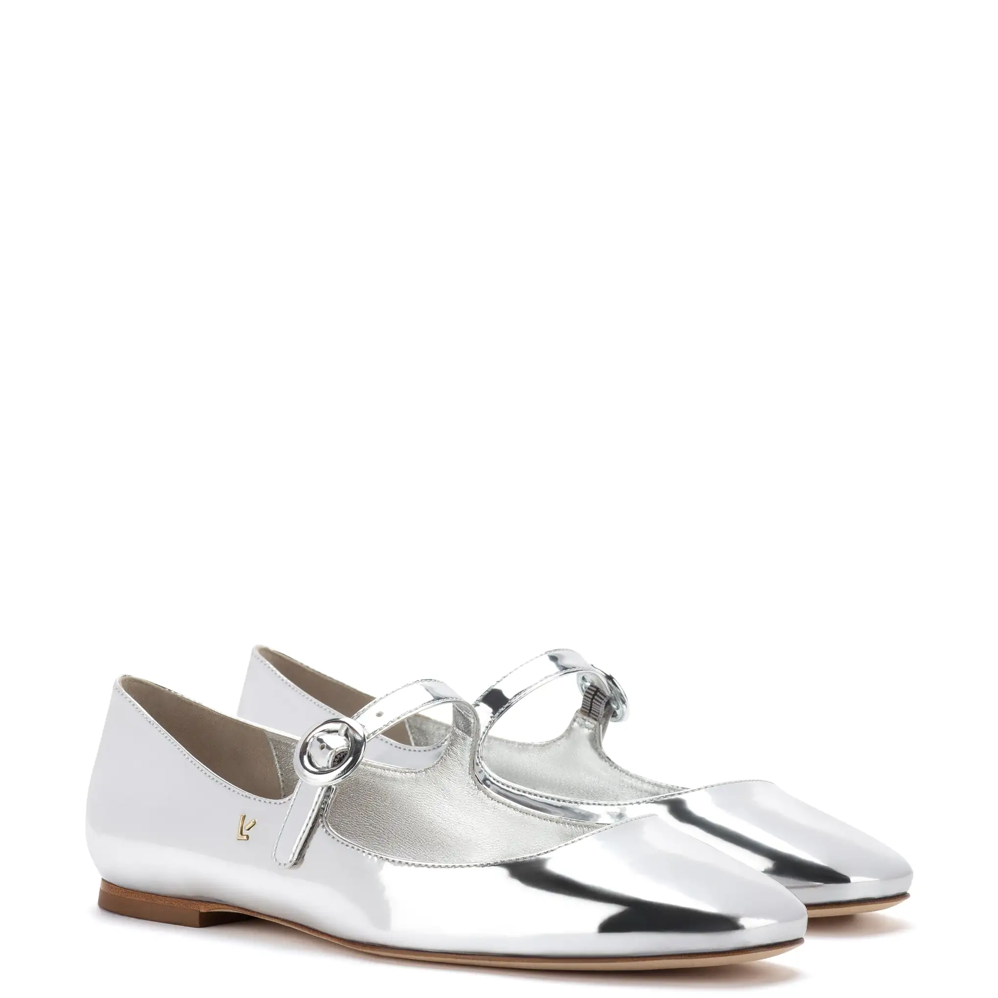 Blair Ballet Flat In Silver Specchio