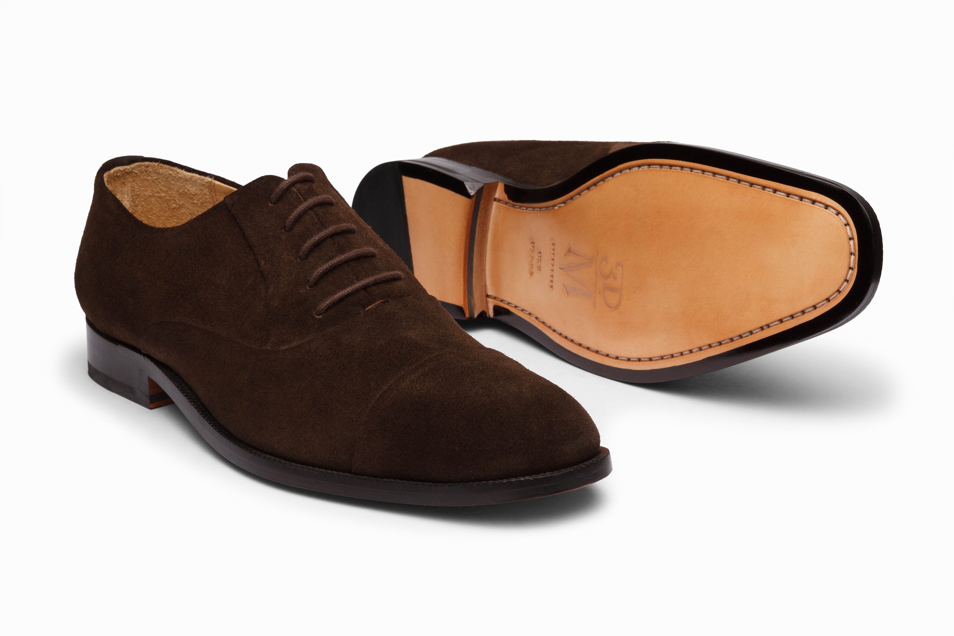 Blind Stitch Captoe Oxford - Dark Brown Suede