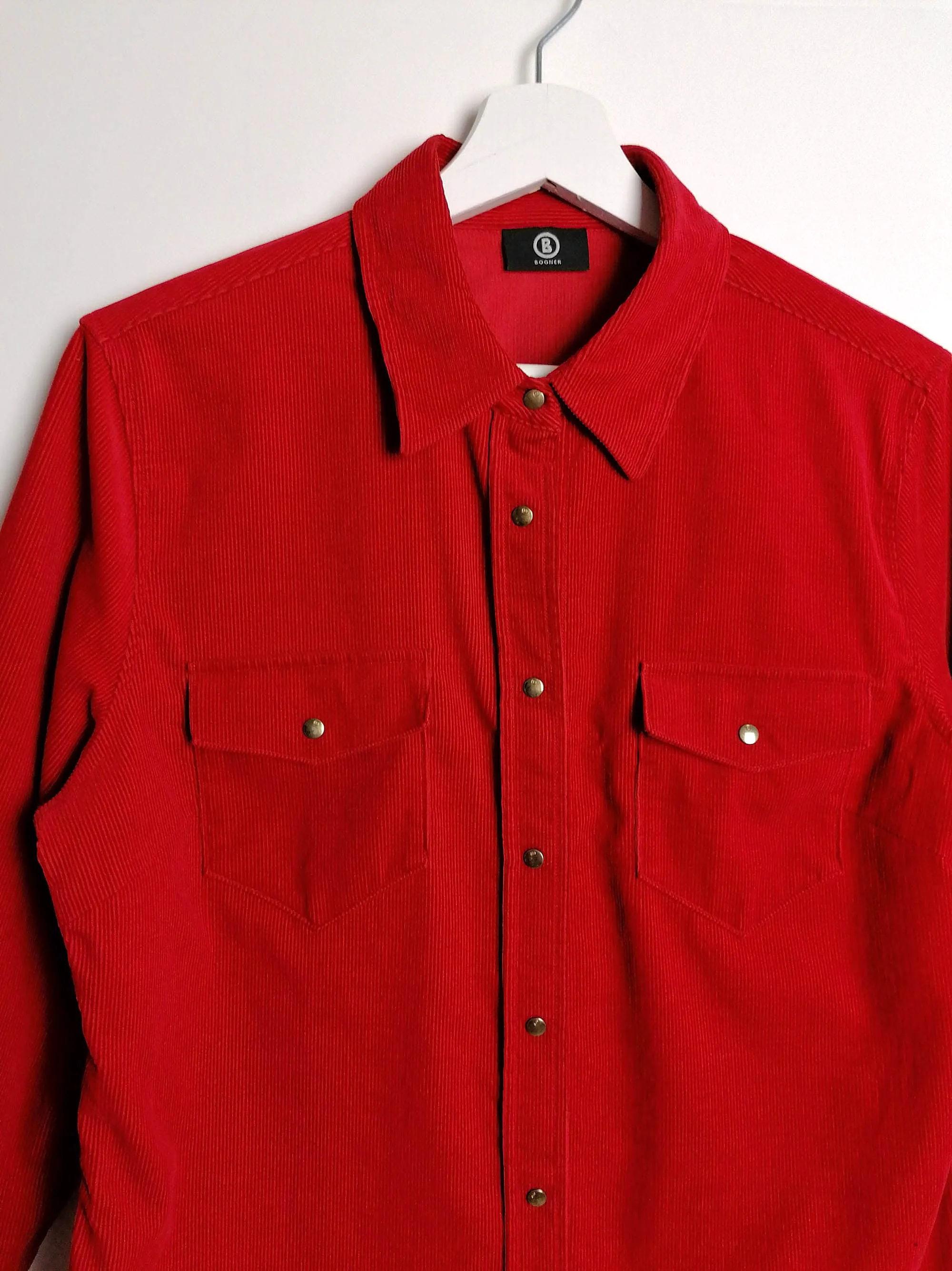 BOGNER Red Corduroy Cotton Shirt - size S-M / 40