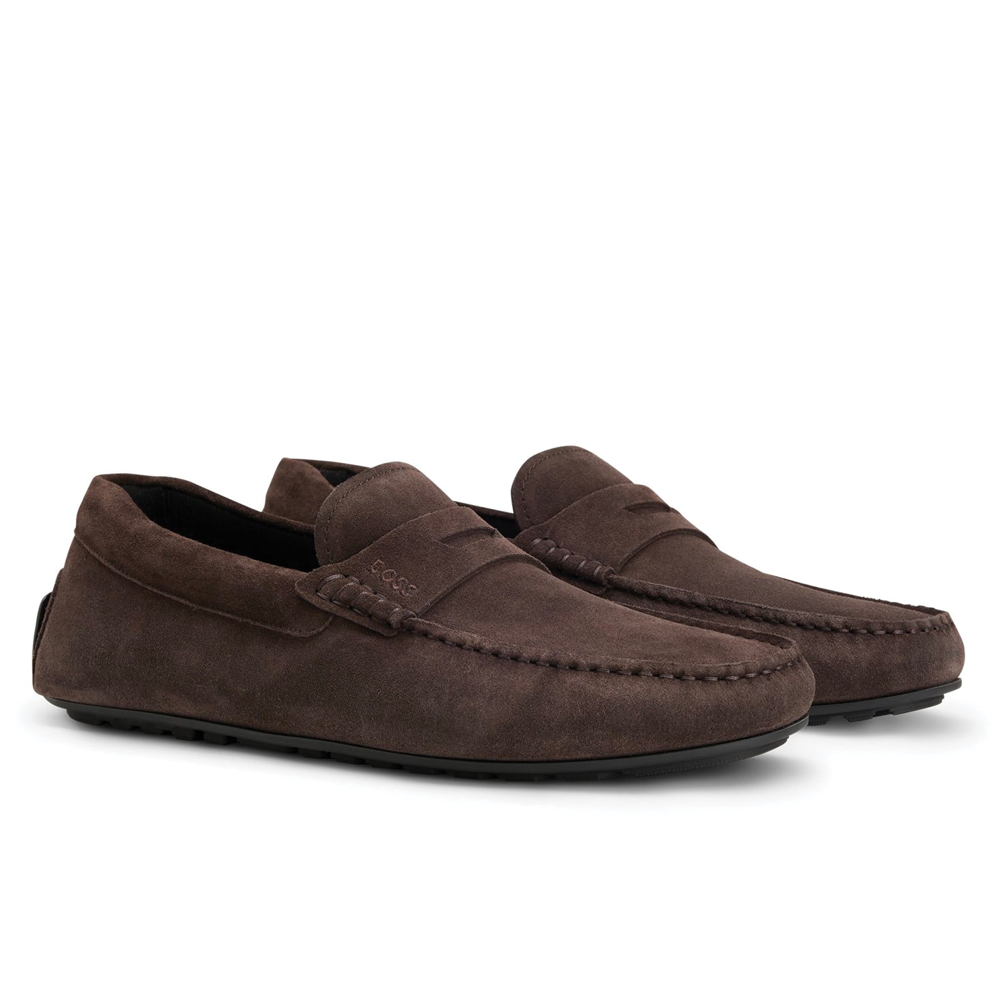 Boss Noel Mocc Driving Shoe - Dark Brown Suede