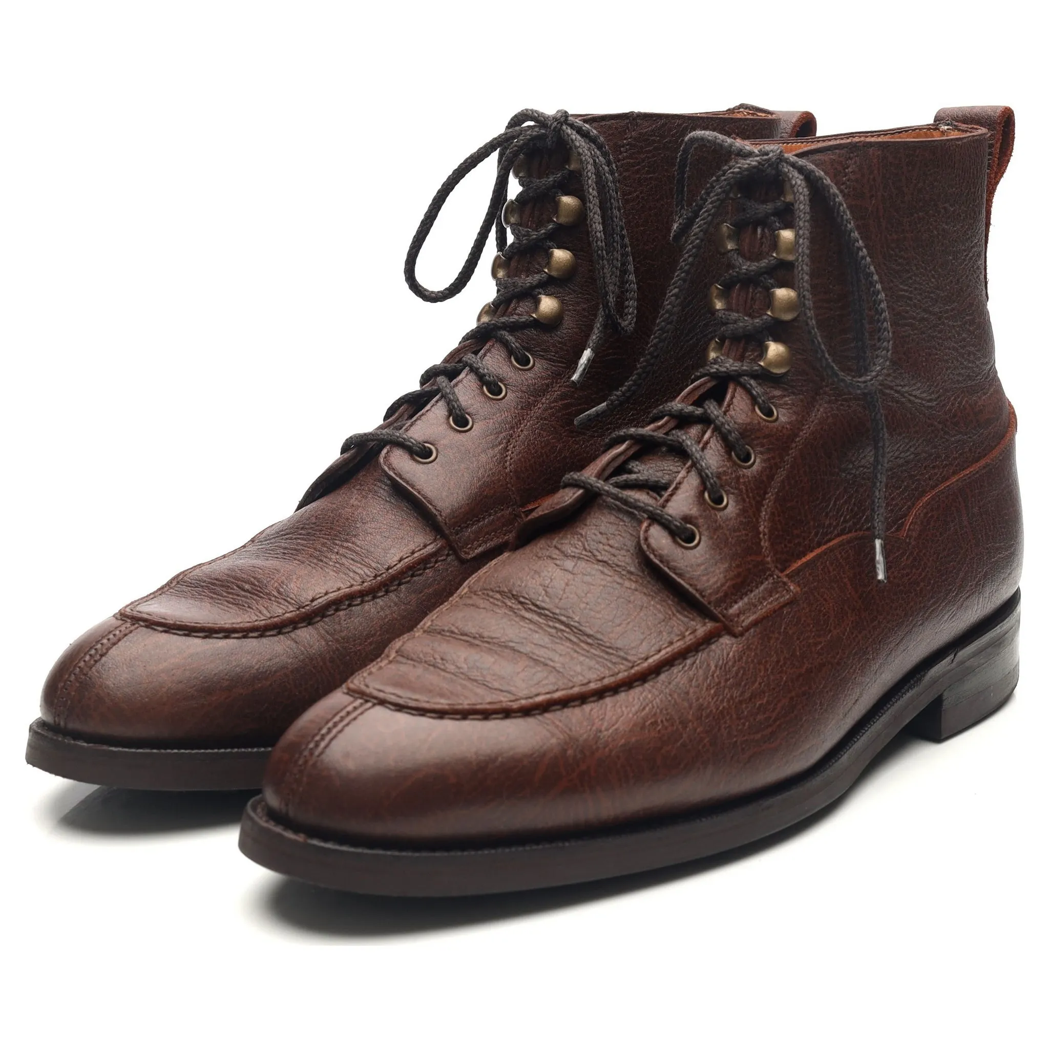 'Bridger' Dark Brown Leather Split Toe Boots UK 8.5