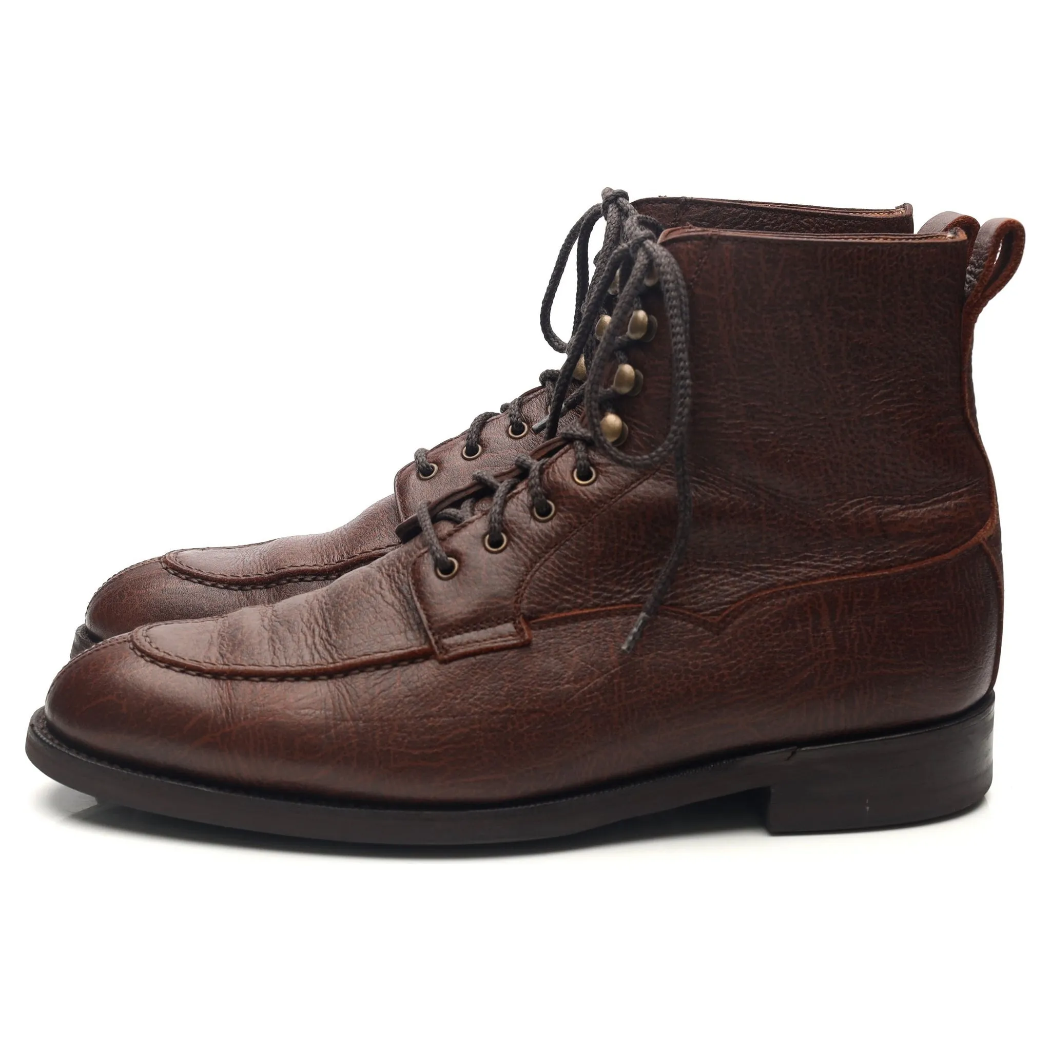 'Bridger' Dark Brown Leather Split Toe Boots UK 8.5