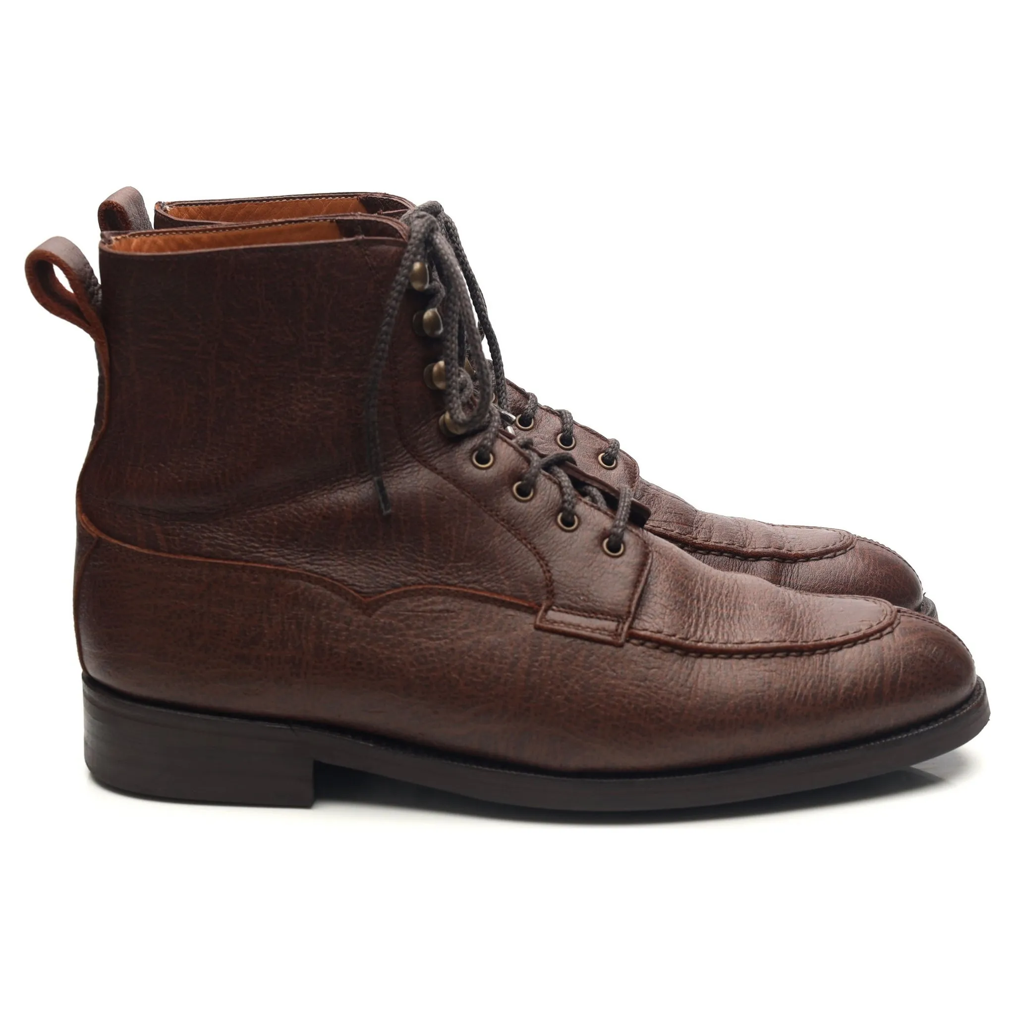 'Bridger' Dark Brown Leather Split Toe Boots UK 8.5