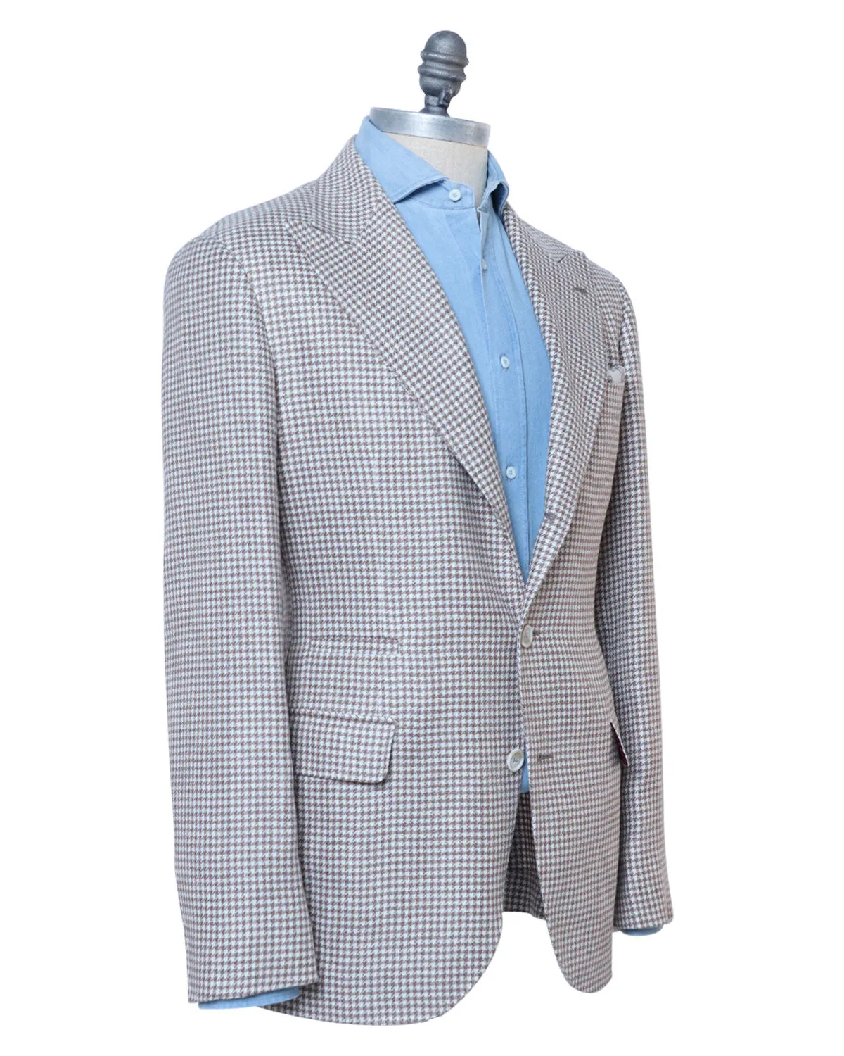 Brown and White Check Deconstructed Sportcoat