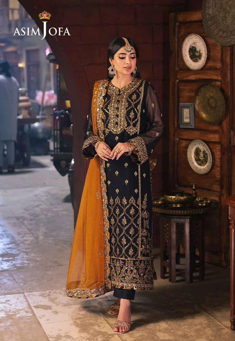 Chamkeeli by Asim Jofa Embroidered Chiffon Unstitched 3Pc Suit AJKK-15