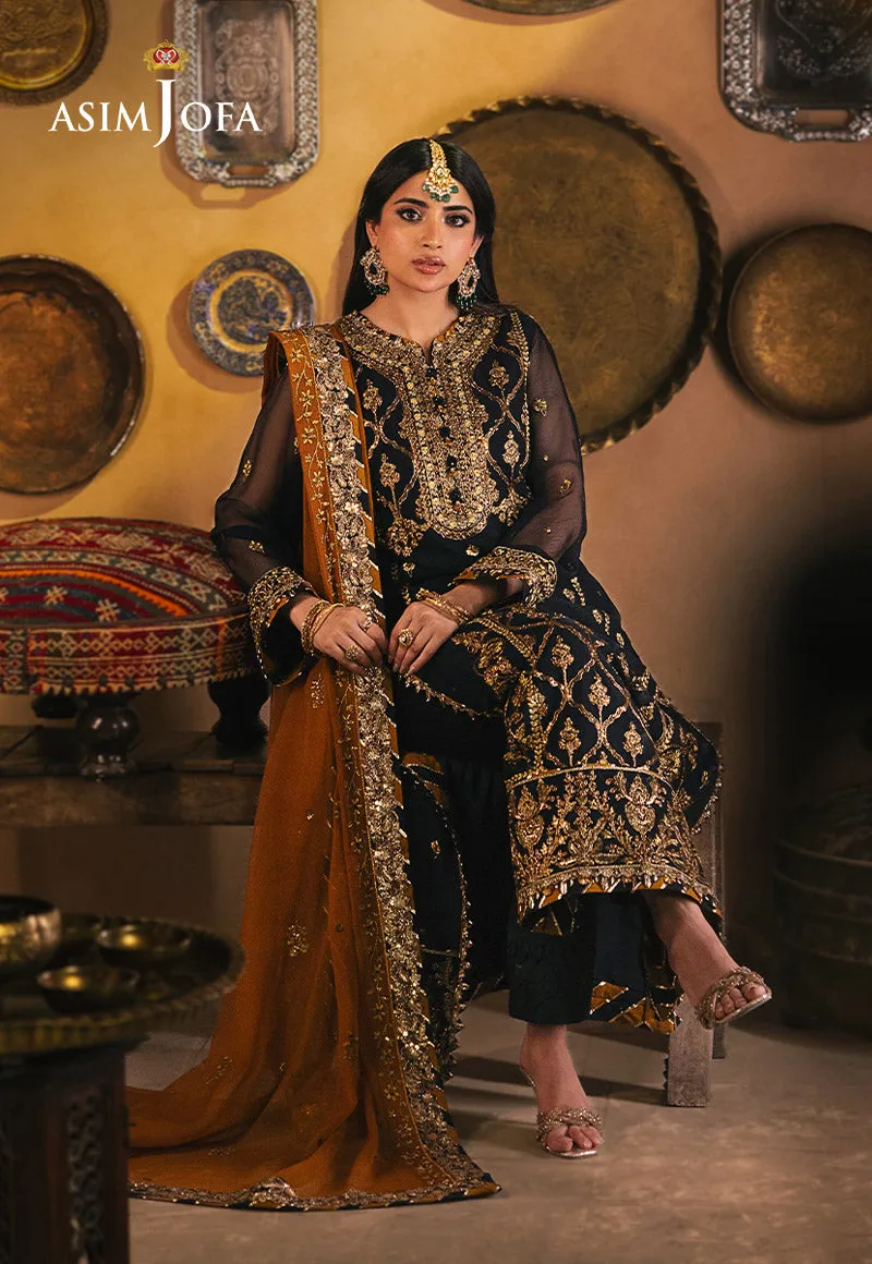 Chamkeeli by Asim Jofa Embroidered Chiffon Unstitched 3Pc Suit AJKK-15