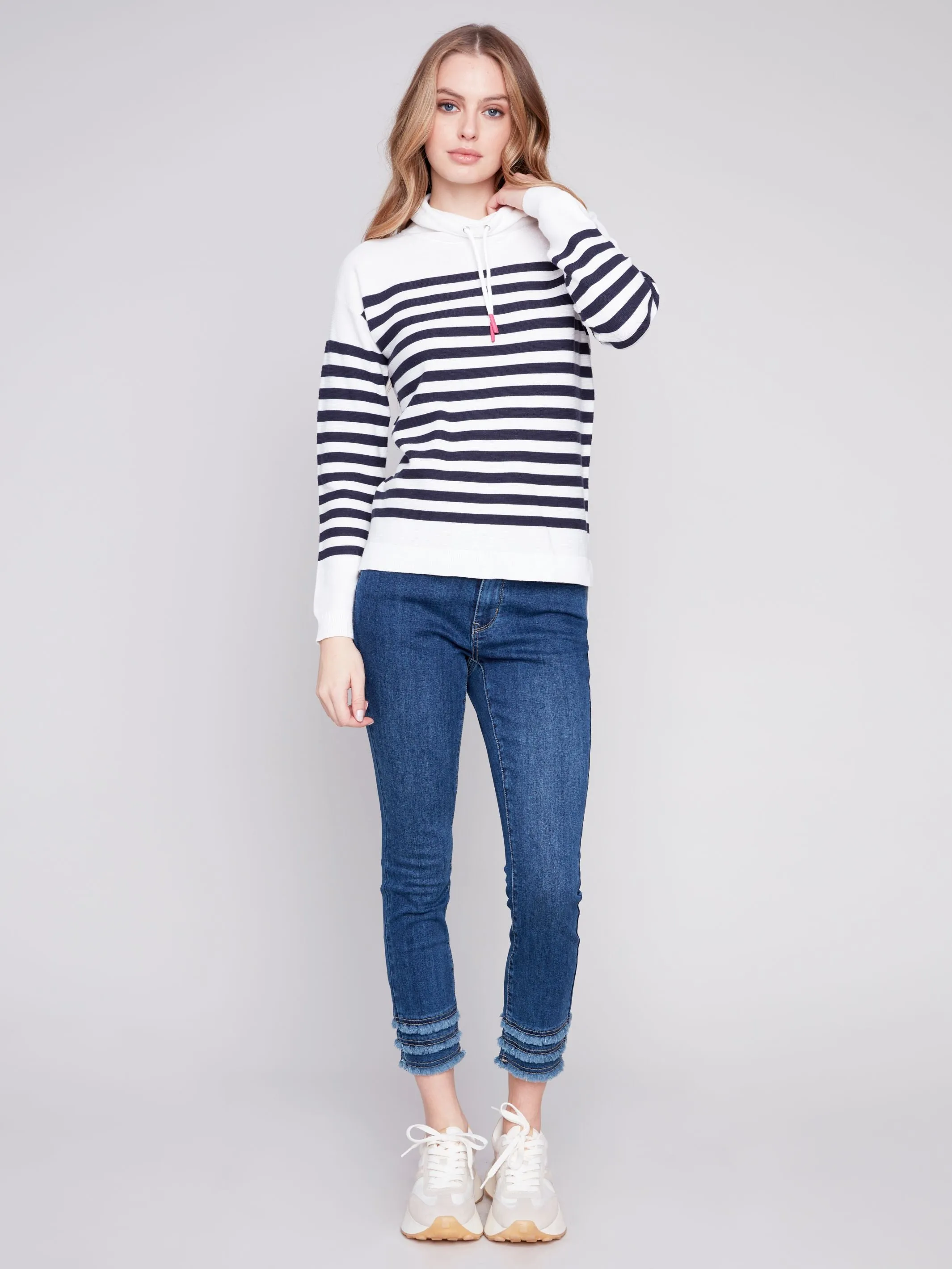 Charlie B Ottoman Funnel Neck Sweater - Nautical