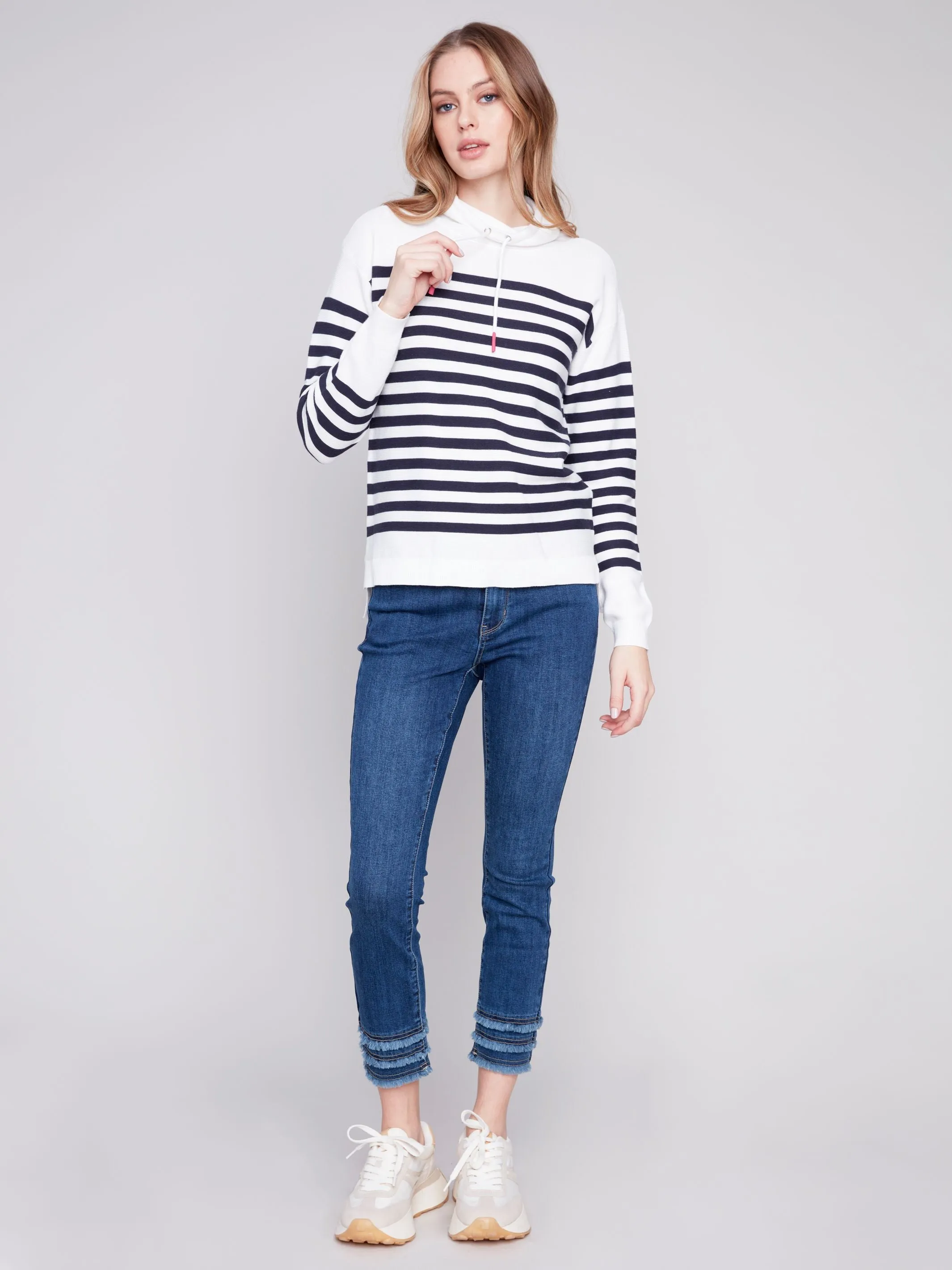 Charlie B Ottoman Funnel Neck Sweater - Nautical