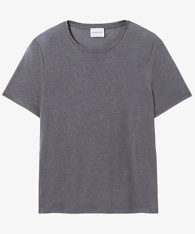 Claudie Pierlot Womens Noir / Gris Round-neck short-sleeved jersey T-shirt