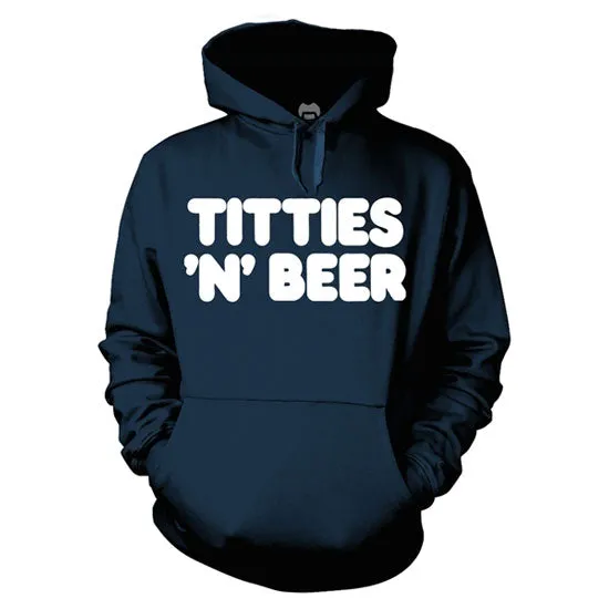 CLEARANCE - Hoodie - Frank Zappa - Titties N Beer - Navy - Pullover