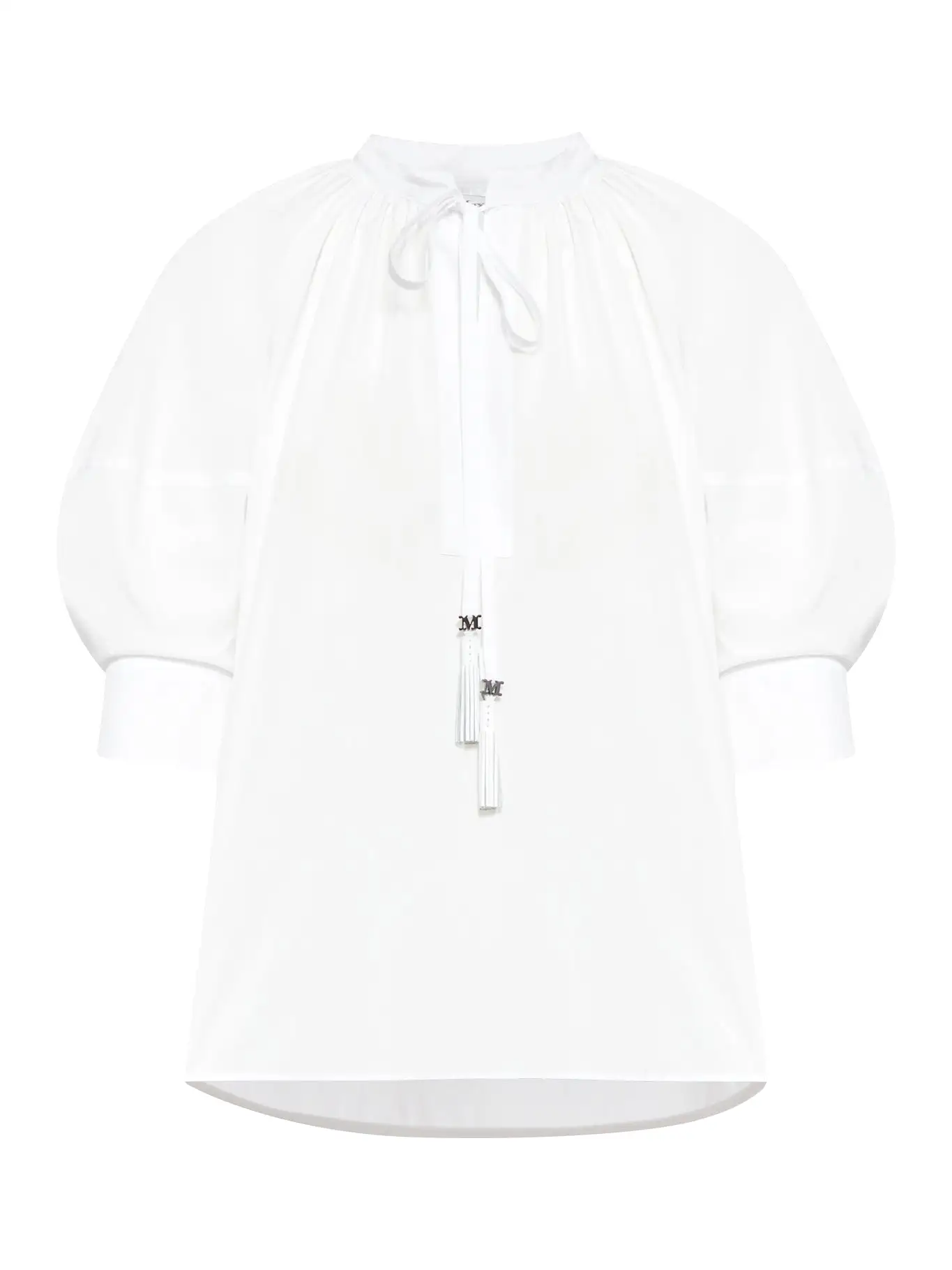 Cotton shirt with balloon sleeves