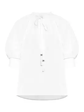 Cotton shirt with balloon sleeves