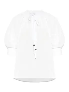 Cotton shirt with balloon sleeves