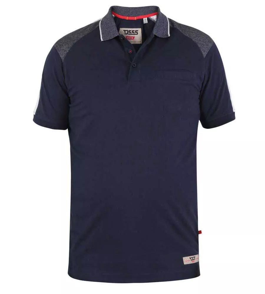 D555 Tall Mens Cut & Sew Jersey Polo Shirt With Tipped Collar (BURGATE)