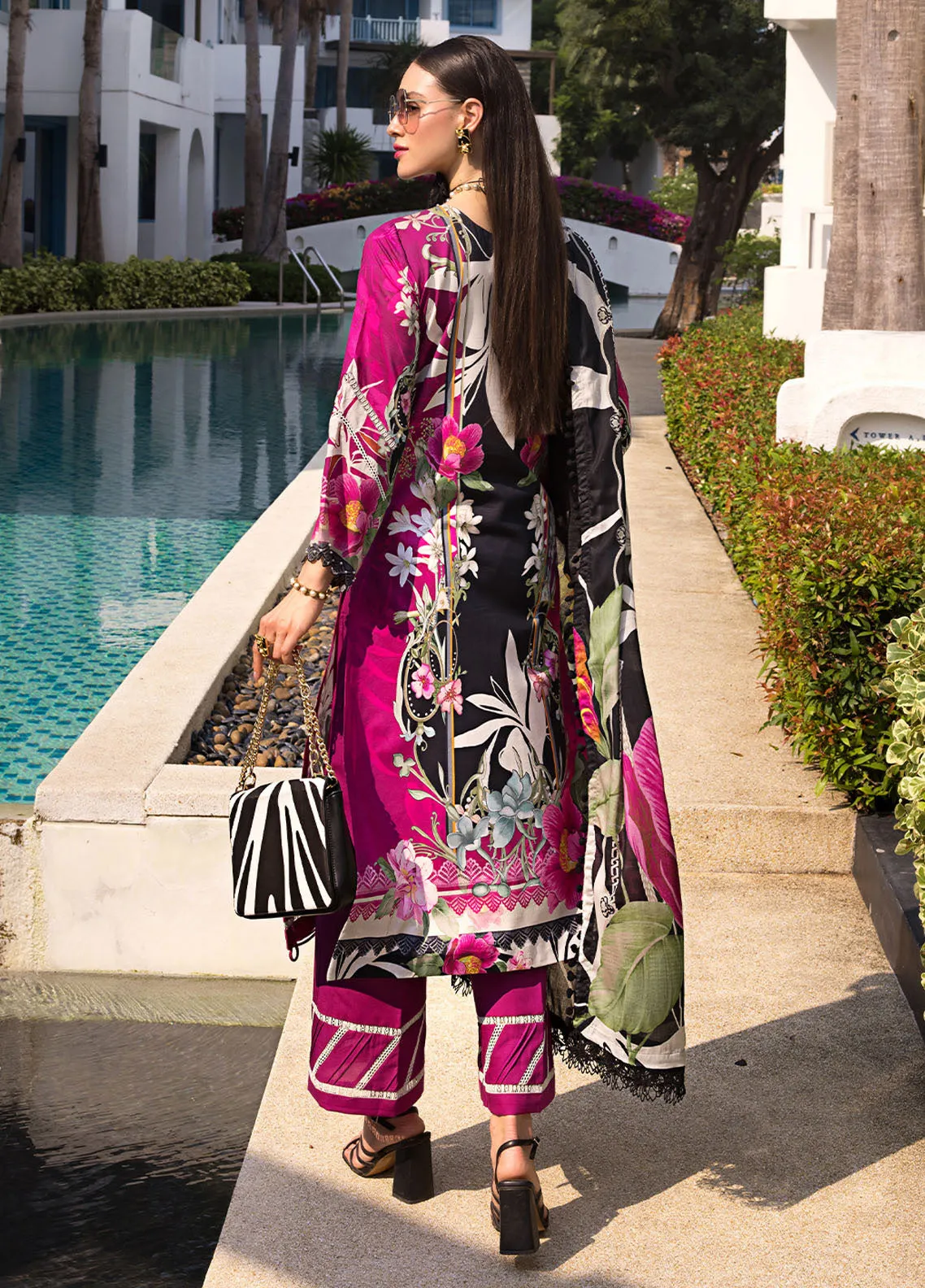 Elaf Luxury Printed Lawn 3 Piece Unstitched Suit EF24P EOP-08A PETUNIA