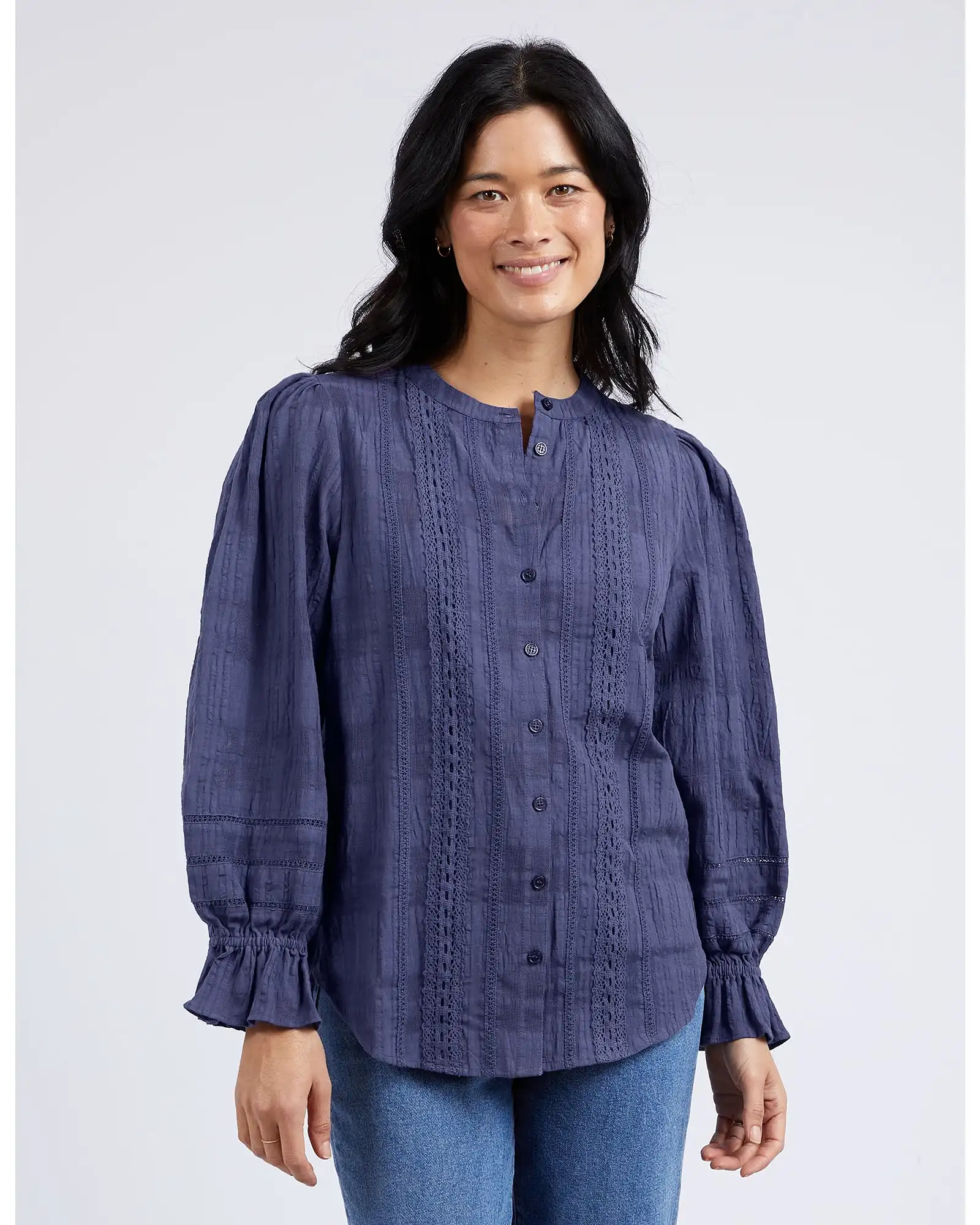 Elm - Fennel Cotton Shirt - Navy