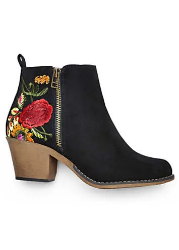 Embroidered Ankle Boots by bonprix | Look Again