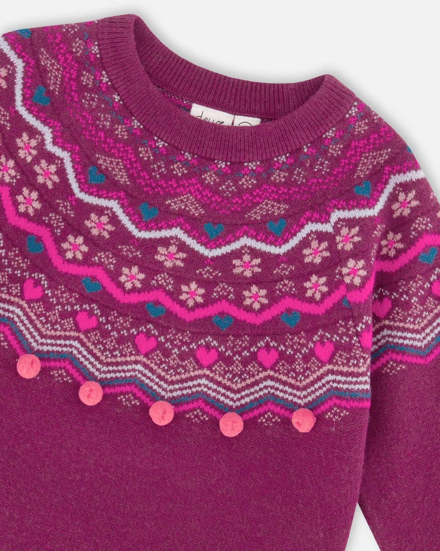 Fairisle Sweater Burgundy