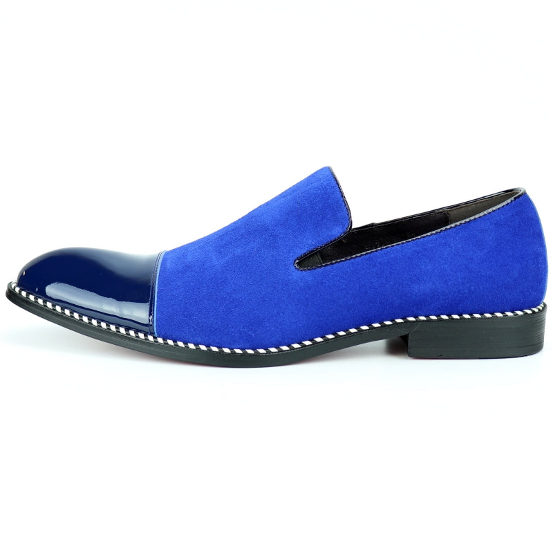 FI-7280 Blue Suede Cap Toe Slip On Fiesso by Aurelio Garcia