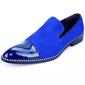 FI-7280 Blue Suede Cap Toe Slip On Fiesso by Aurelio Garcia