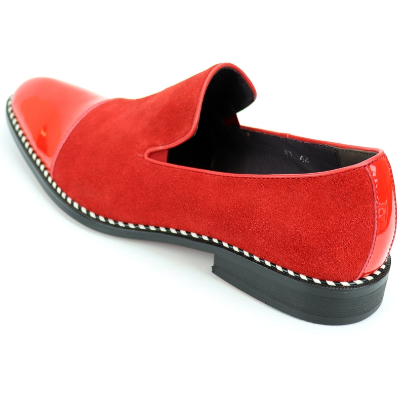 FI-7280 Red Suede Cap Toe Slip On Fiesso by Aurelio Garcia