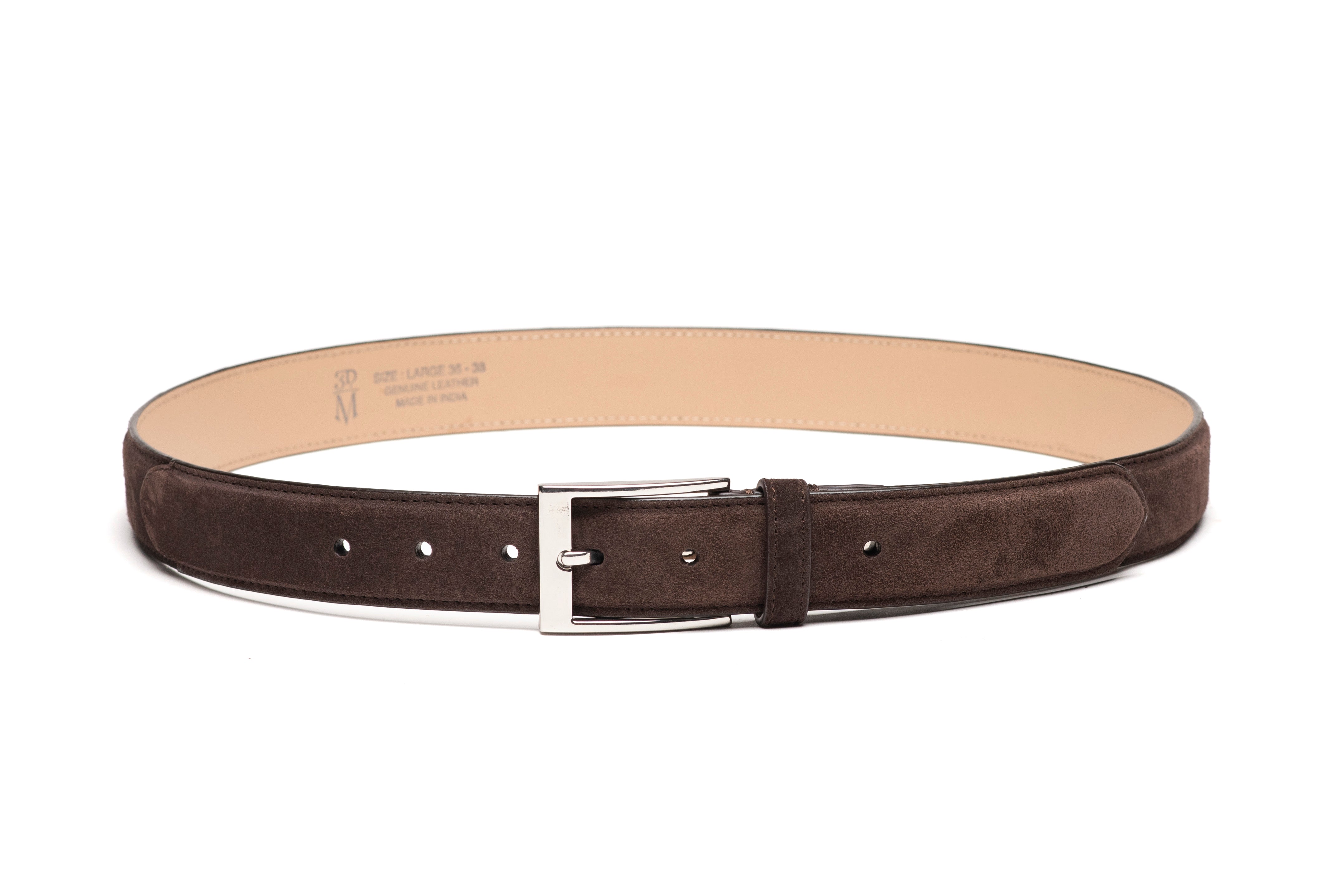 Flat Belt- Dark Brown Suede