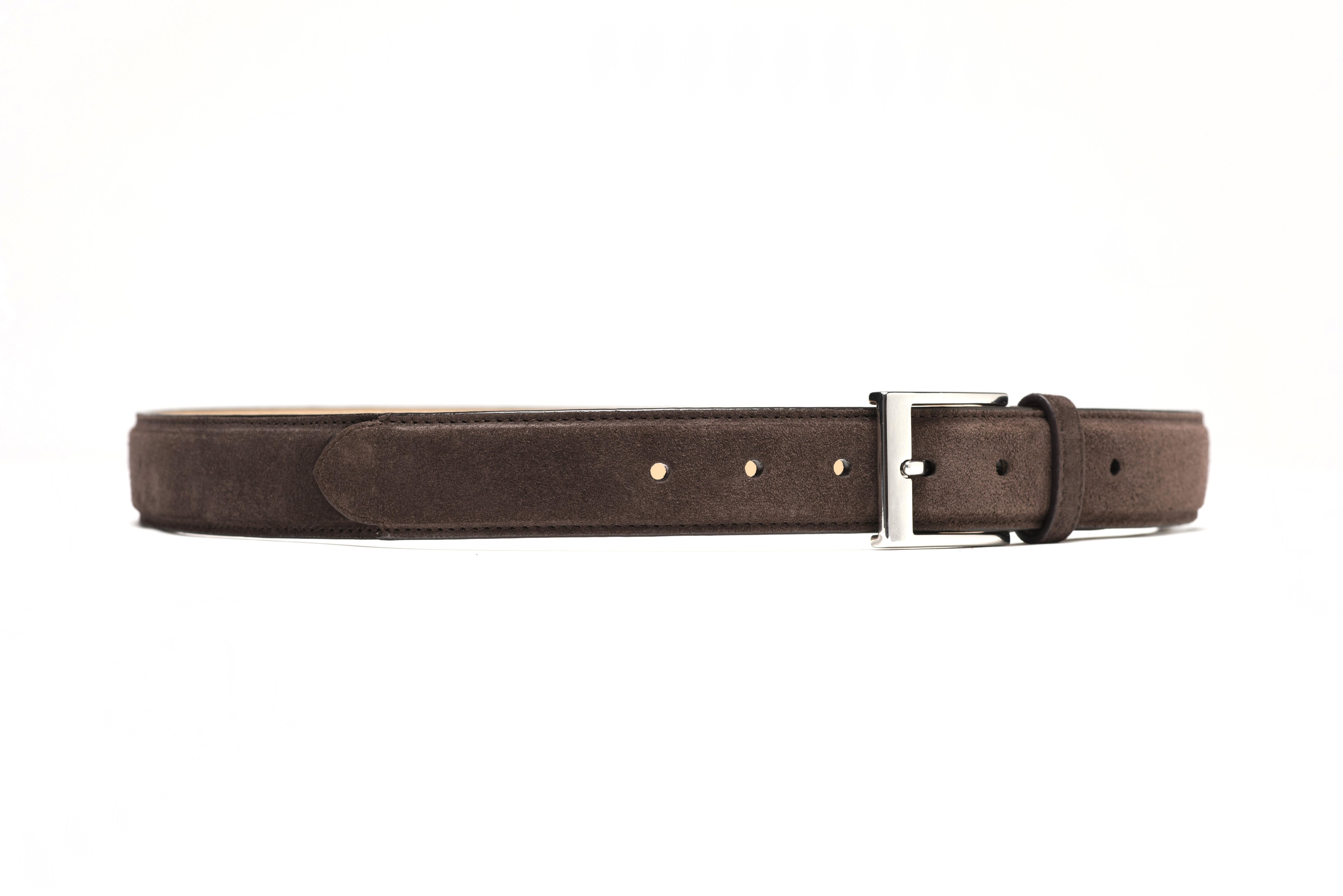 Flat Belt- Dark Brown Suede