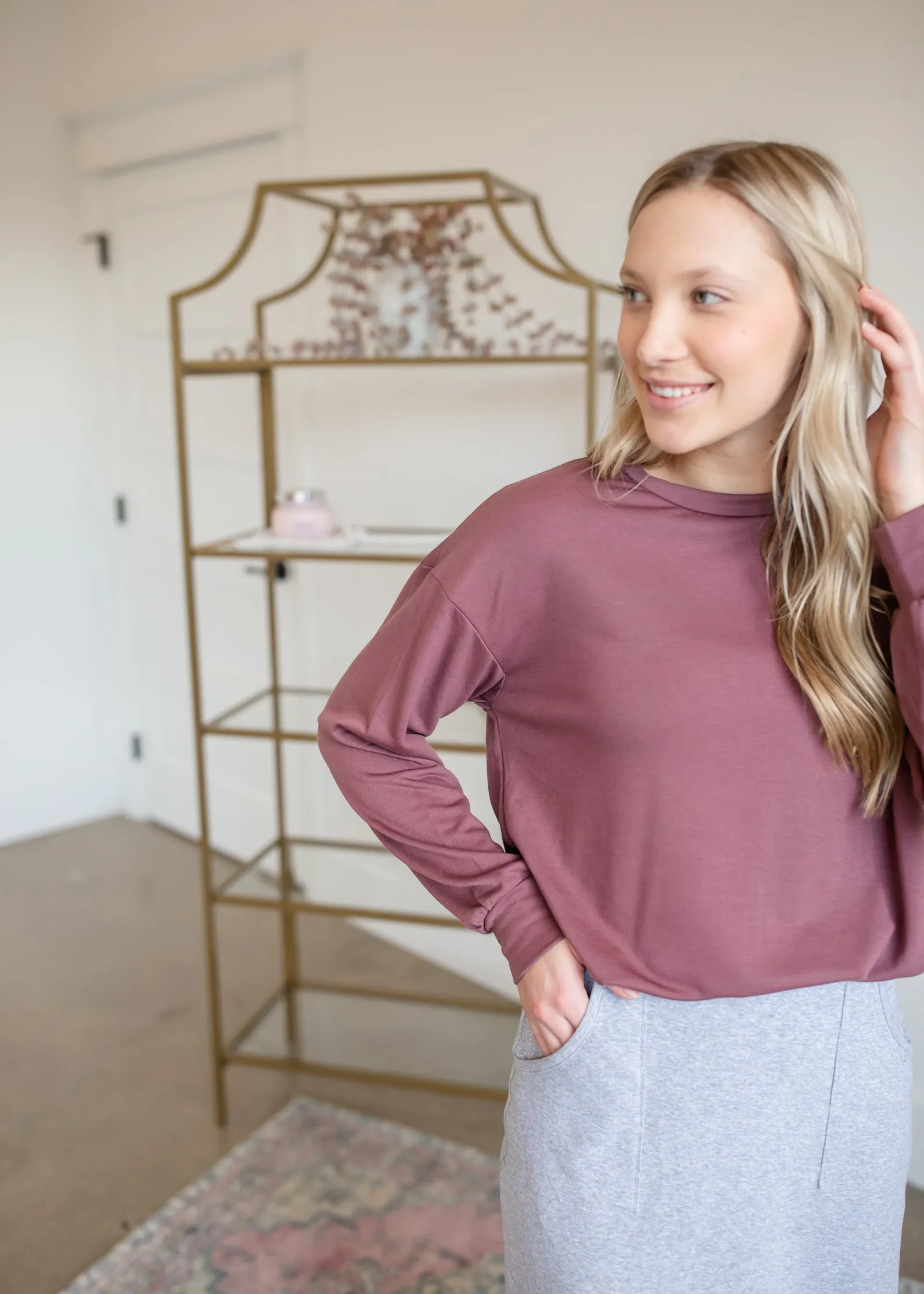 French Terry Pullover Top - FINAL SALE