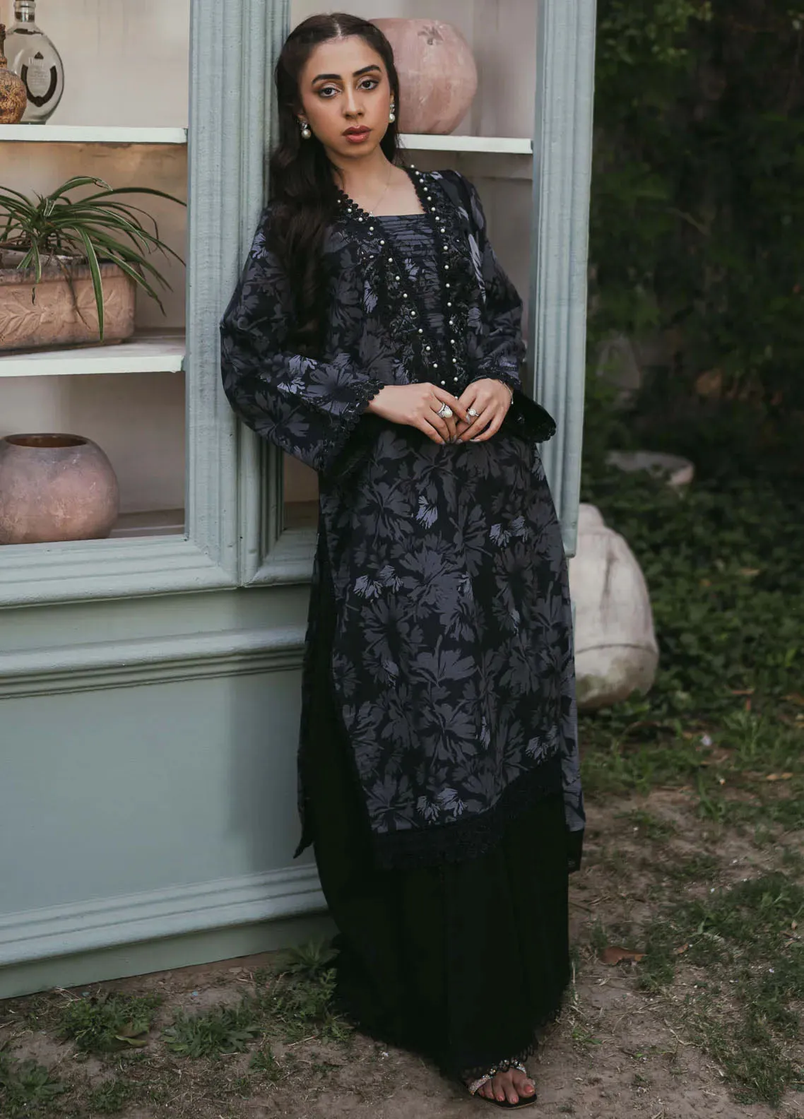 Gardenia Printkari By Humdum Embroidered Lawn 3 Piece Unstitched Suit HD24G D-04